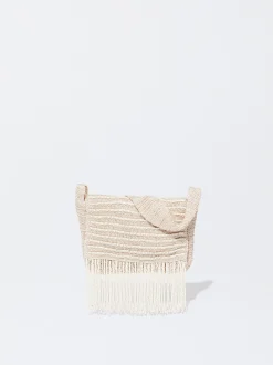 PARFOIS Blazer und Mäntel>Schultertasche Mit Fransen Ekrü