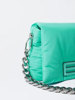 PARFOIS Schultertaschen|Taschen aus Leder NEW>Schultertasche Mit Kettengurt Blau
