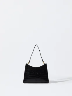PARFOIS Schultertaschen>Schultertasche Mit Tierhautprägung Schwarz