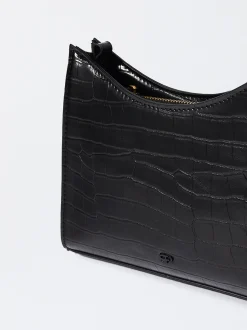 PARFOIS Schultertaschen>Schultertasche Mit Tierhautpr&auml;gung Schwarz