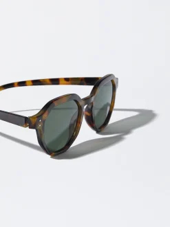 PARFOIS Kunststoff Sonnenbrille|Sechseckige Sonnenbrille>Sechseckige Sonnenbrille Braun