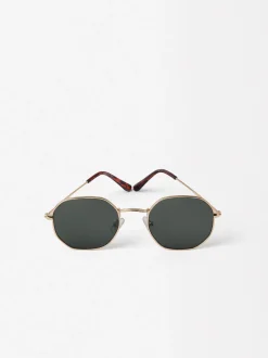 PARFOIS Schreibwaren NEW>Sechseckige Sonnenbrille Golden