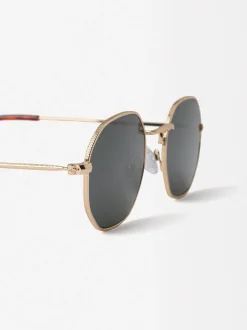 PARFOIS Schreibwaren NEW>Sechseckige Sonnenbrille Golden