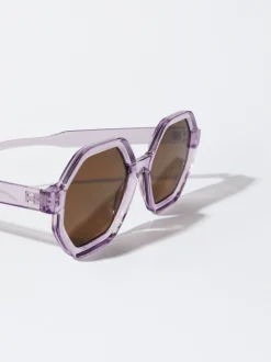 PARFOIS Kunststoff Sonnenbrille|Quadratische Sonnenbrille>Sechseckige Sonnenbrille Lila