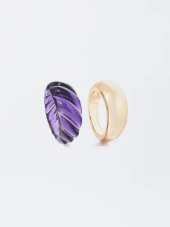 PARFOIS Basics|Strick>Set Bandringe Aus Harz Golden