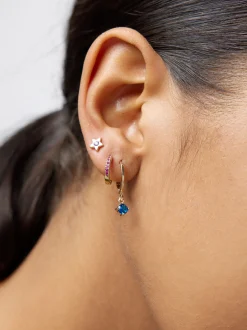 PARFOIS Kurze Ohrringe|Hoop-Ohrringe>Set Creolen Mit Zirkoniasteinen Mehrfarbig