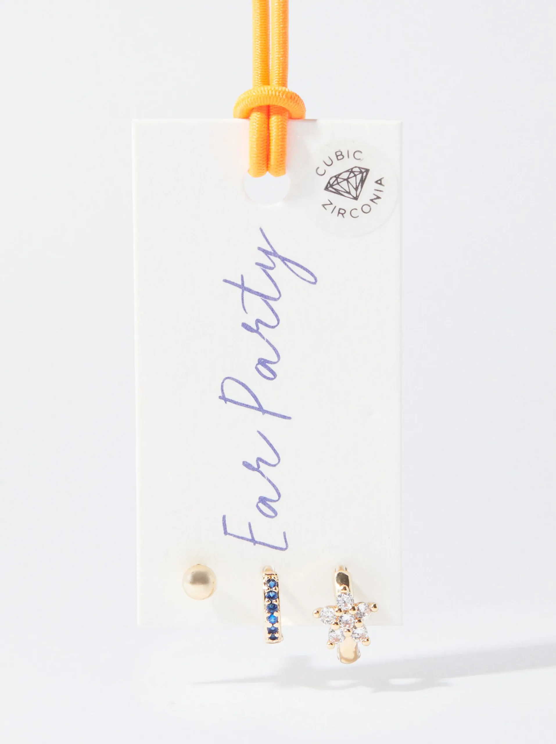 PARFOIS Kurze Ohrringe|Hoop-Ohrringe>Set Goldene Ohrringe Mit Zirkoniasteinen Mehrfarbig