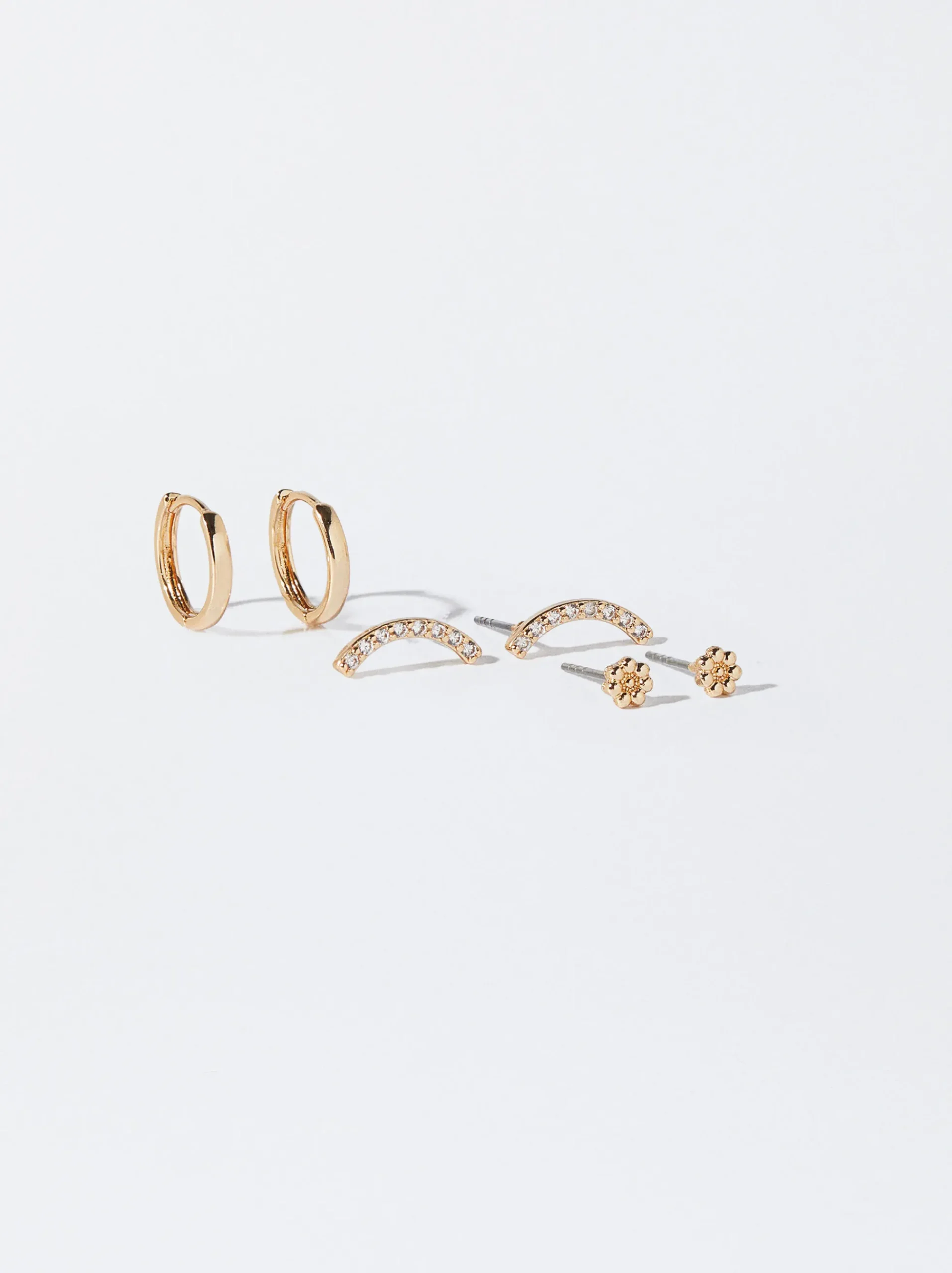PARFOIS Raffinierter Modeschmuck|Lange Ohrringe>Set e Ohrringe Mit Zirkoniasteinen Golden