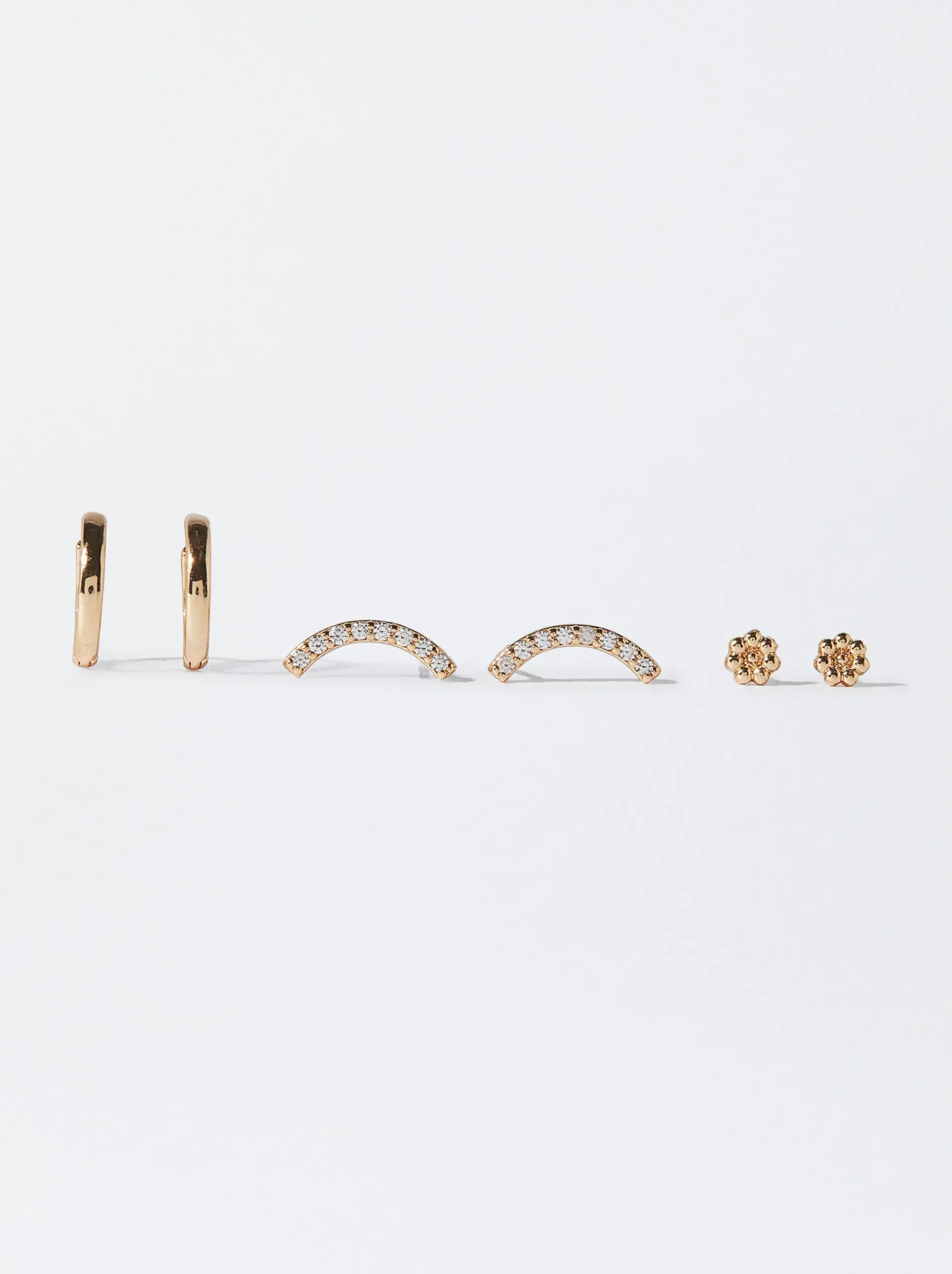 PARFOIS Raffinierter Modeschmuck|Lange Ohrringe>Set e Ohrringe Mit Zirkoniasteinen Golden