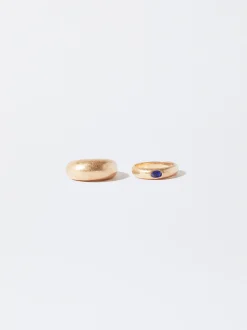 PARFOIS Basics|Strick>Set Goldene Ringe Blau
