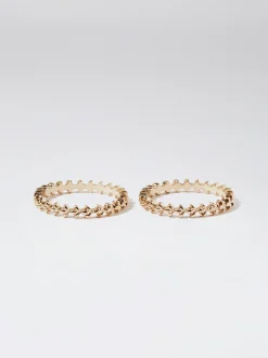 PARFOIS Kurze Ohrringe|Hoop-Ohrringe>Set e Ringe Golden