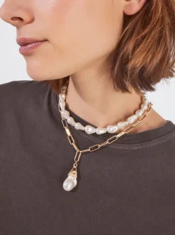 PARFOIS Set Ohrringen|Hoop-Ohrringe>Set Halsketten Mit Perlen Weib