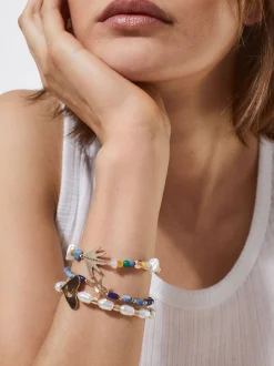 PARFOIS Set Ohrringen|Hoop-Ohrringe>Set Mit Armb&auml;ndern Mit Kunstperlen Mehrfarbig