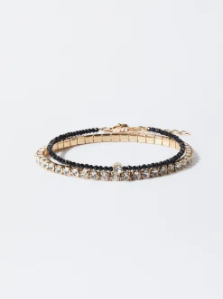 PARFOIS Kurze Halsketten>Set Mit Elastischen Armbändern Schwarz