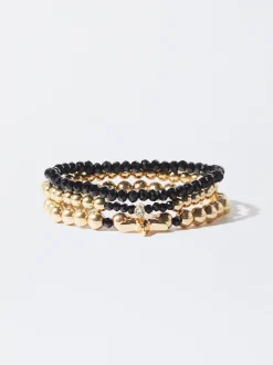 PARFOIS Kurze Halsketten>Set Mit Elastischen Armbändern Schwarz