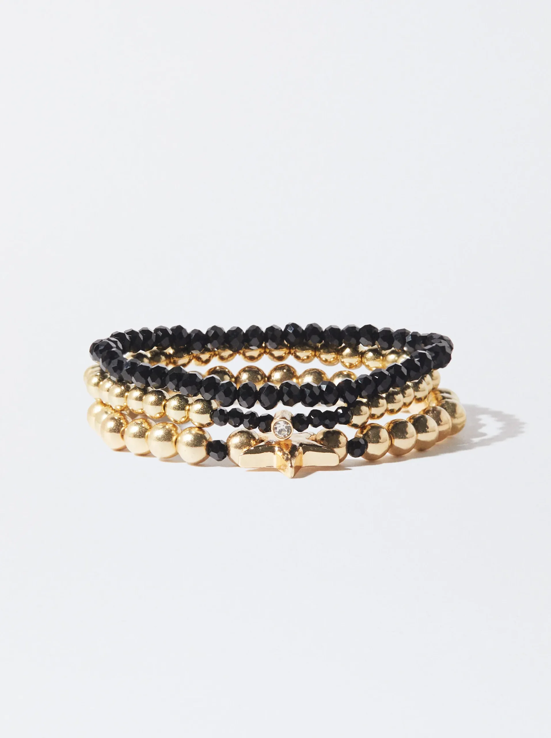 PARFOIS Kurze Halsketten>Set Mit Elastischen Armbändern Schwarz