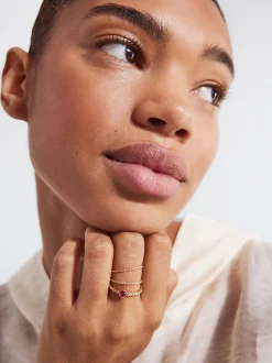 PARFOIS Raffinierter Modeschmuck|Lange Ohrringe>Set Mit Ringen Mit Zirkonia Rosa