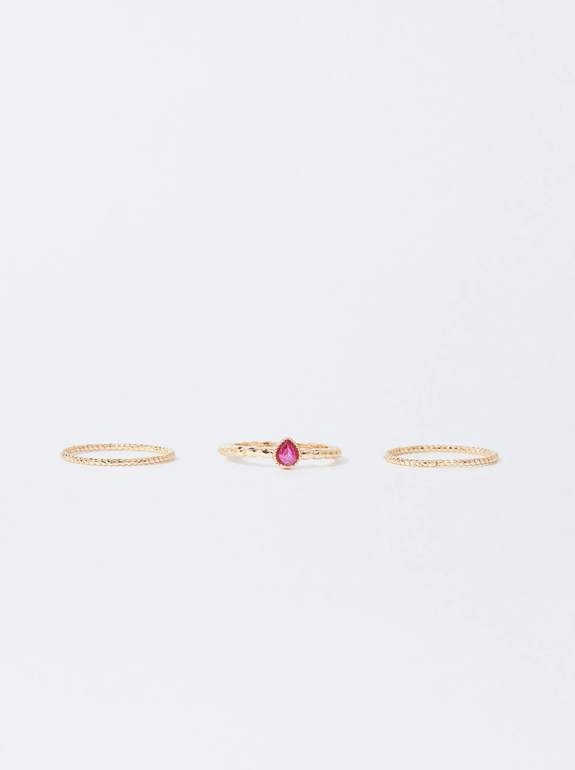 PARFOIS Raffinierter Modeschmuck|Lange Ohrringe>Set Mit Ringen Mit Zirkonia Rosa