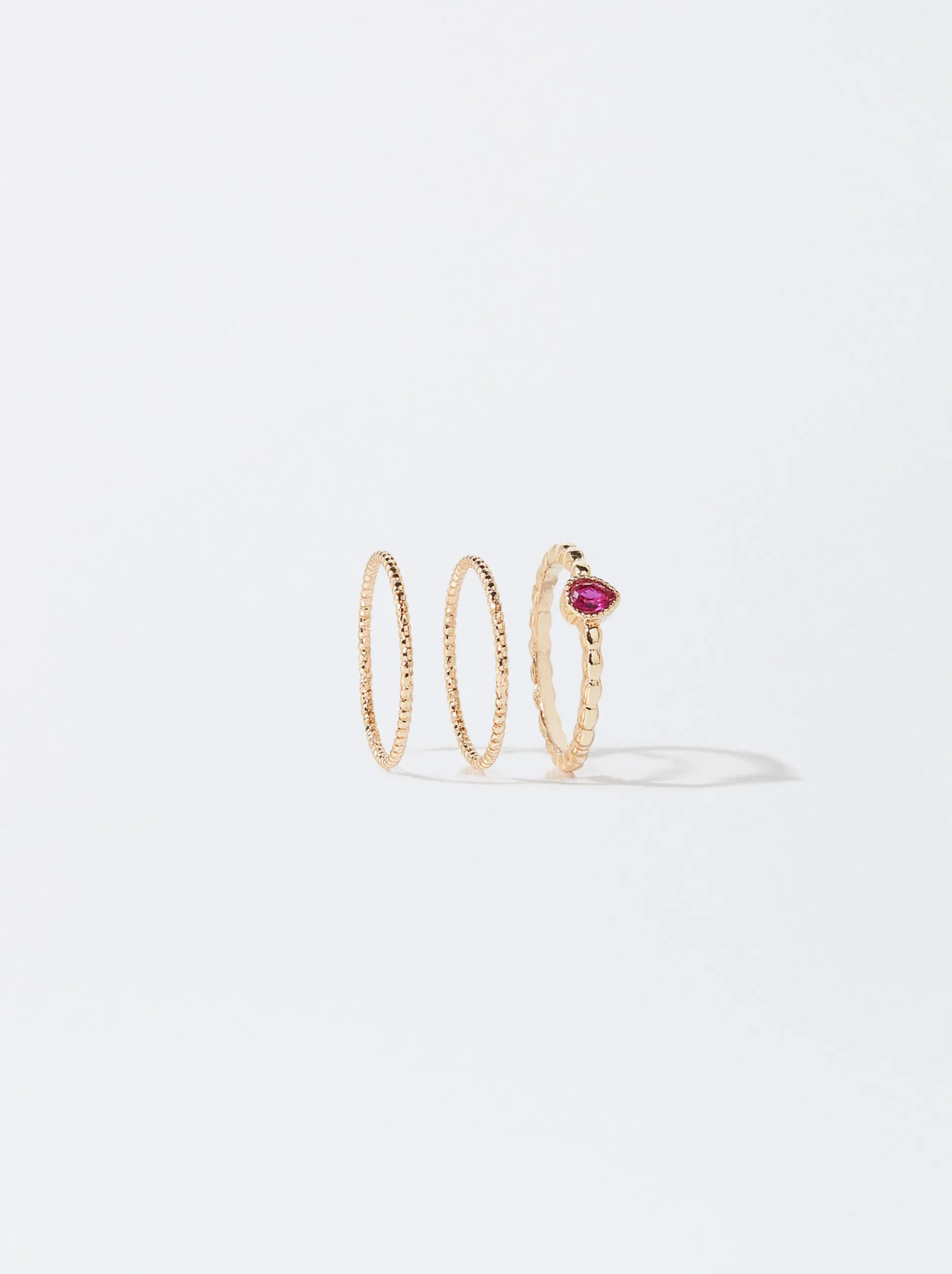 PARFOIS Raffinierter Modeschmuck|Lange Ohrringe>Set Mit Ringen Mit Zirkonia Rosa
