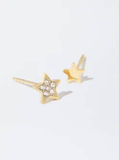 PARFOIS Halsketten|Kurze Halsketten>Set Ohrringe Aus Vergoldetem Stahl Mit Zirkonias Golden