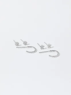 PARFOIS Lange Ohrringe|Basics>Set Ohrringe Mit Stern Silber