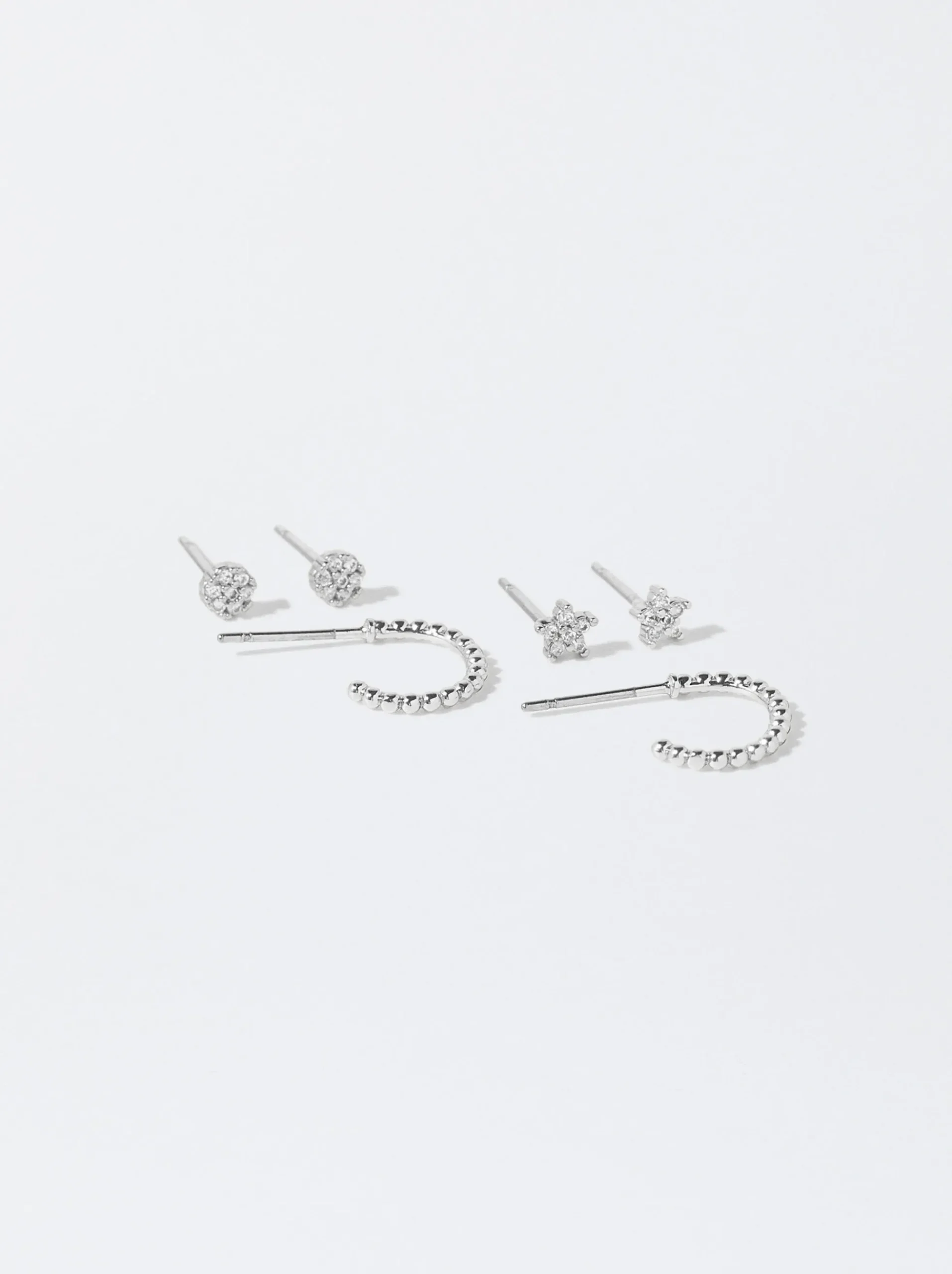 PARFOIS Lange Ohrringe|Basics>Set Ohrringe Mit Stern Silber