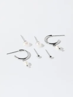 PARFOIS Lange Ohrringe|Trend Collection>Set Ohrringe Mit S&uuml;&szlig;wasserperle Silber