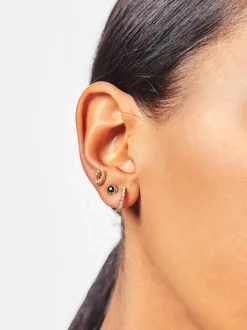 PARFOIS Kurze Ohrringe|Hoop-Ohrringe>Set Ohrringe Mit Zirkoniasteinen Schwarz