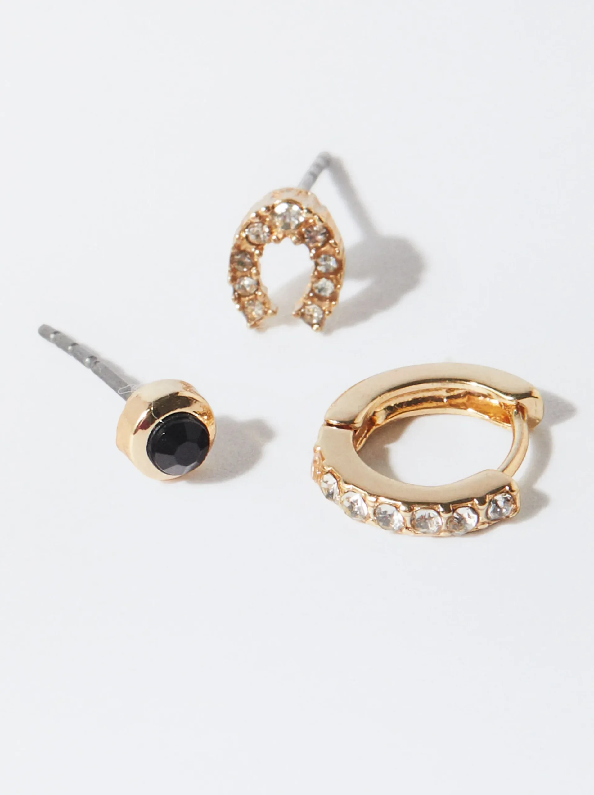 PARFOIS Kurze Ohrringe|Hoop-Ohrringe>Set Ohrringe Mit Zirkoniasteinen Schwarz