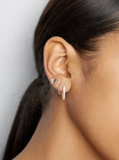 PARFOIS Kurze Ohrringe|Hoop-Ohrringe>Set Ohrringe Mit Zirkoniasteinen Mehrfarbig