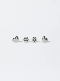 PARFOIS Halsketten|Kurze Halsketten>Set Ohrringen Aus Stahl Silber