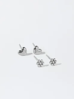 PARFOIS Halsketten|Kurze Halsketten>Set Ohrringen Aus Stahl Silber