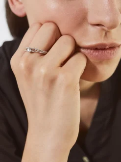 PARFOIS Lange Ohrringe|Trend Collection>Set Ringe Mit Kristall Silber