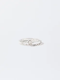 PARFOIS Lange Ohrringe|Trend Collection>Set Ringe Mit Kristall Silber