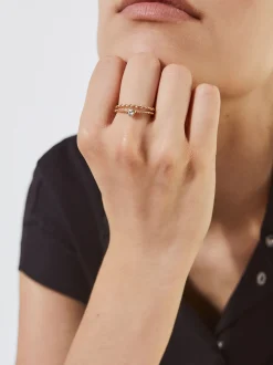 PARFOIS Lange Ohrringe|Trend Collection>Set Ringe Mit Kristall Golden