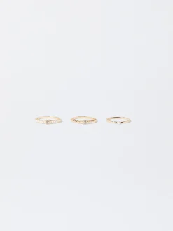PARFOIS Stiefel Und Stiefeletten>Set Ringe Mit Kunstperlen Golden