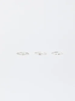 PARFOIS Stiefel Und Stiefeletten>Set Ringe Mit Kunstperlen Silber