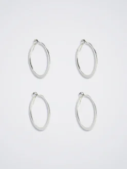 PARFOIS Raffinierter Modeschmuck|Kurze Ohrringe>Set ne Creolen Silber