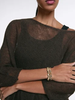 PARFOIS Kurze Halsketten>Set Von Elastischen Armb&auml;ndern Golden
