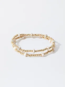 PARFOIS Kurze Halsketten>Set Von Elastischen Armbändern Beige