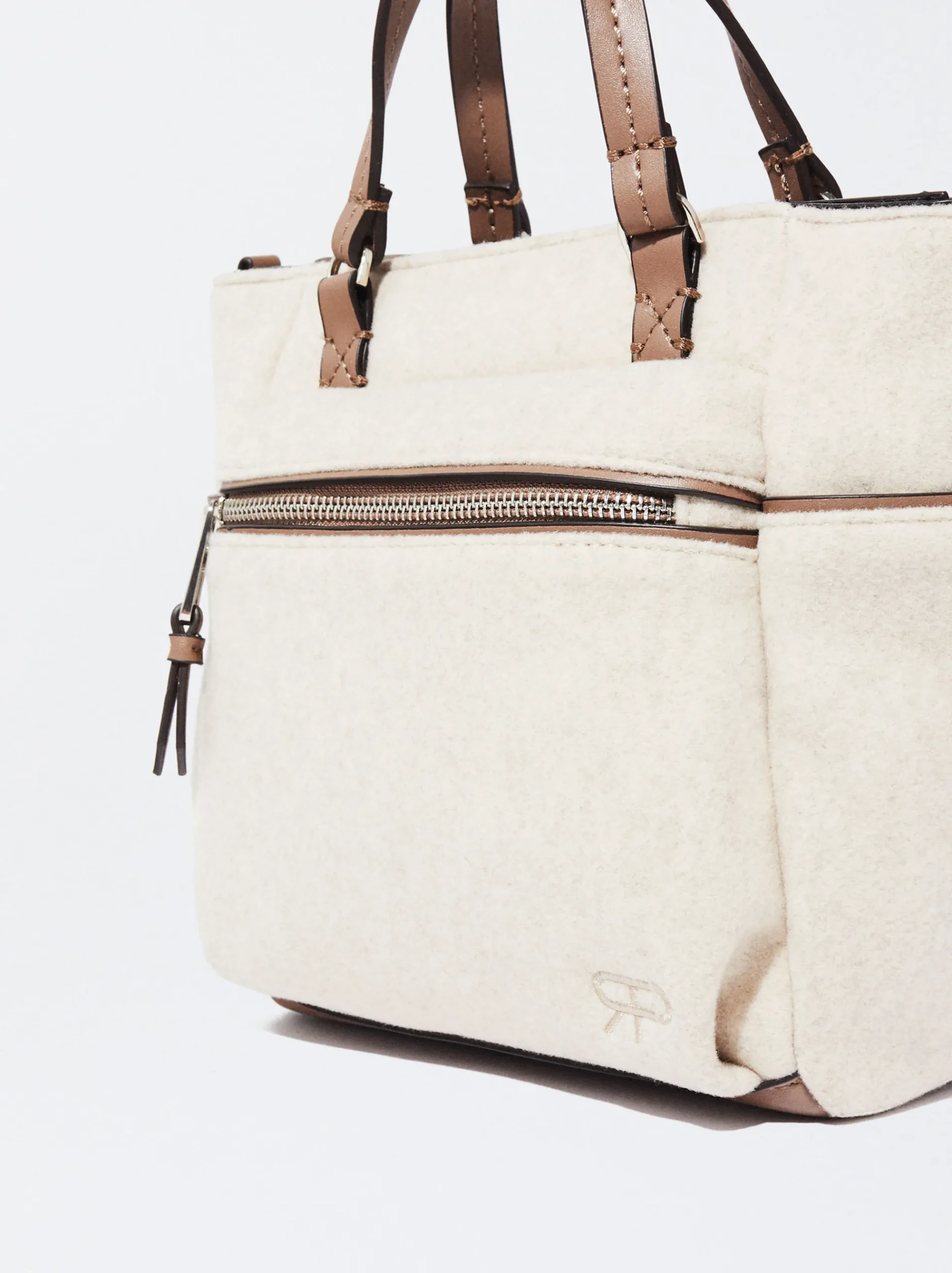 PARFOIS Basics|Strick>Shopper Aus Filz Ekrü