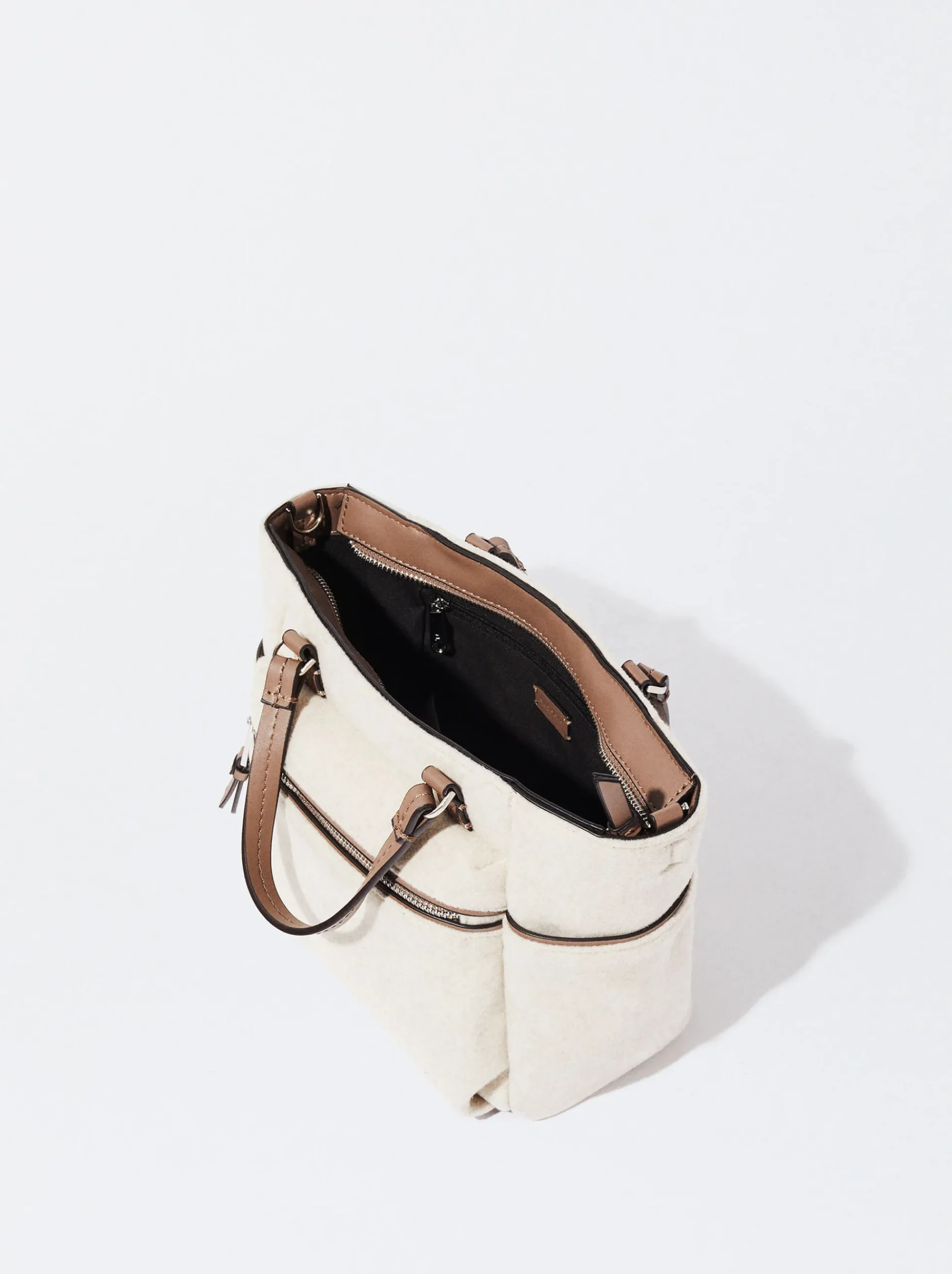 PARFOIS Basics|Strick>Shopper Aus Filz Ekrü