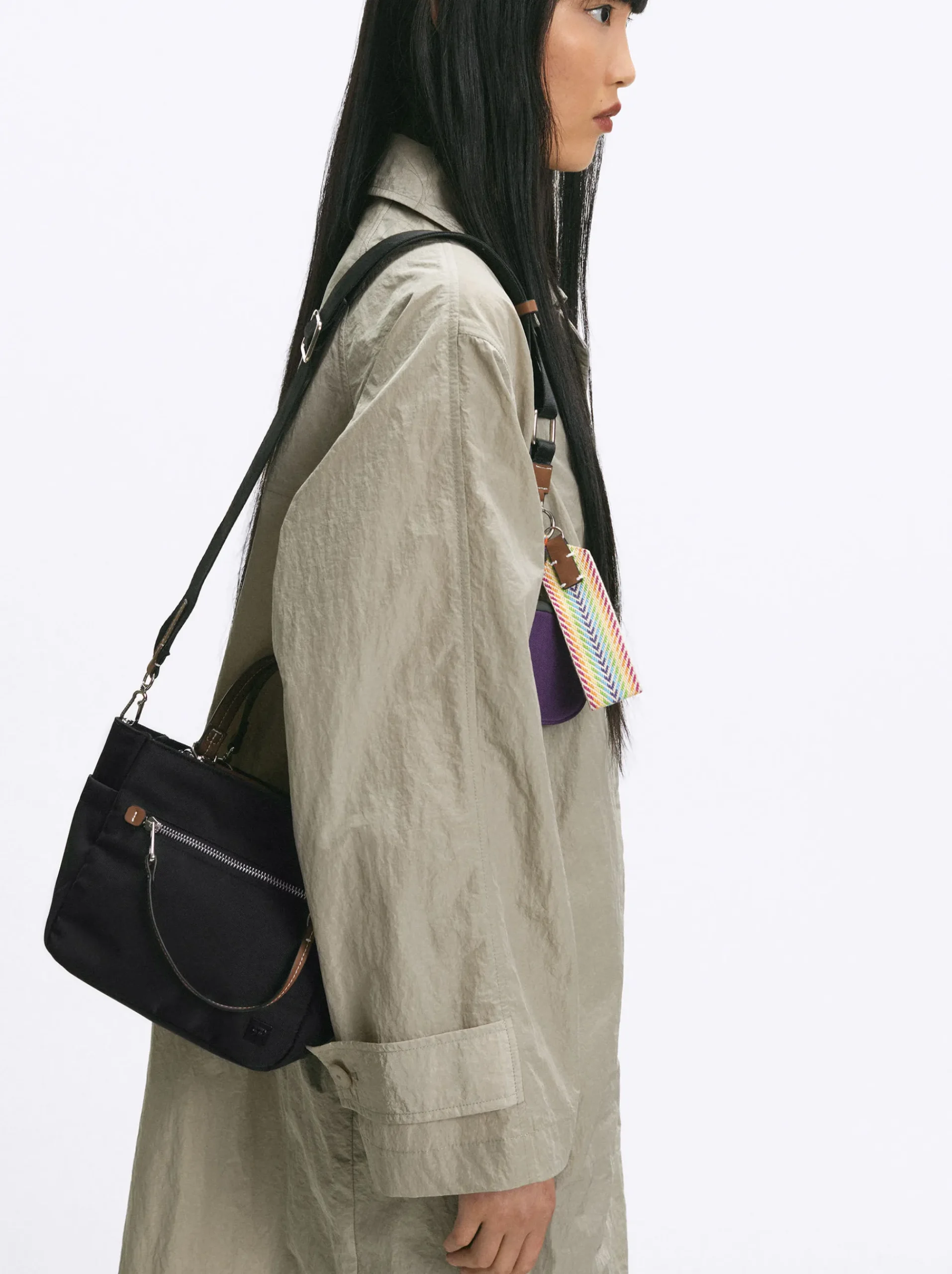 PARFOIS Schals|Schals>Shopper Aus Nylon Schwarz