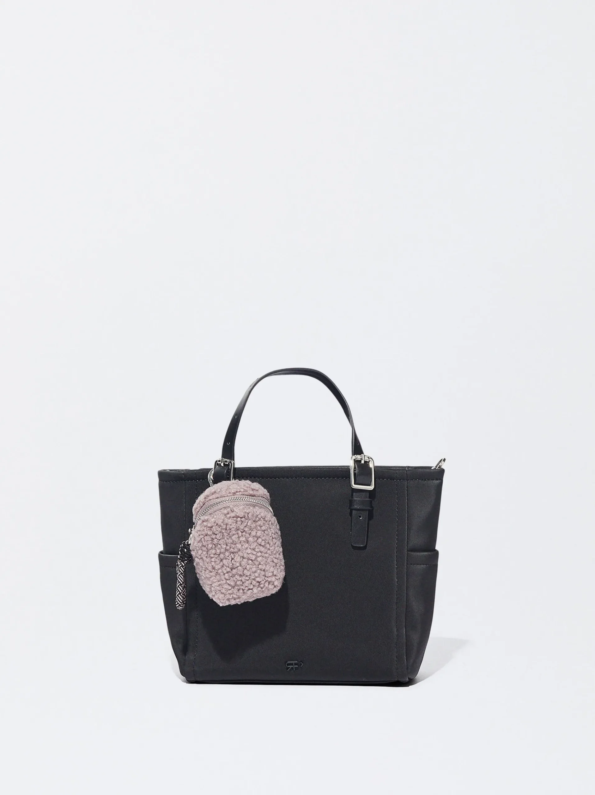 PARFOIS Rücksäcke>Shopper Aus Nylon-Imitat Mit Abnehmbarer Tasche Schwarz