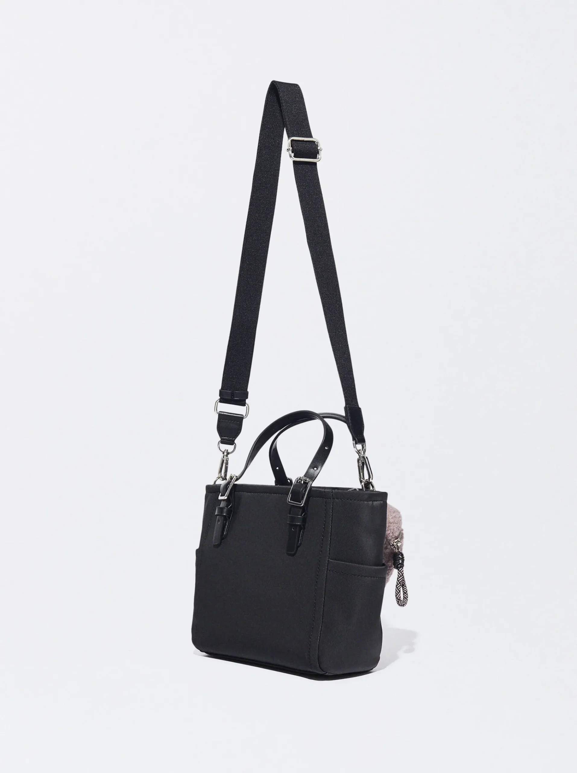 PARFOIS Rücksäcke>Shopper Aus Nylon-Imitat Mit Abnehmbarer Tasche Schwarz