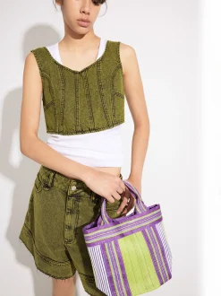 PARFOIS Gürteltaschen>Shopper Mit Streifen Gr&uuml;n