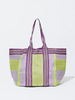 PARFOIS Handtaschen|Grosse Taschen>Shopper Mit Streifen Gr&uuml;n