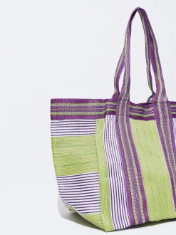 PARFOIS Handtaschen|Grosse Taschen>Shopper Mit Streifen Gr&uuml;n