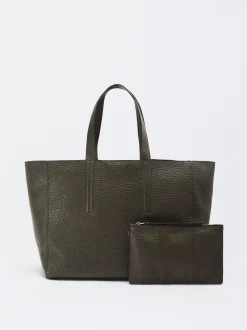 PARFOIS Basics|Set Ohrringen>Shopper-Tasche Aus Leder Khaki