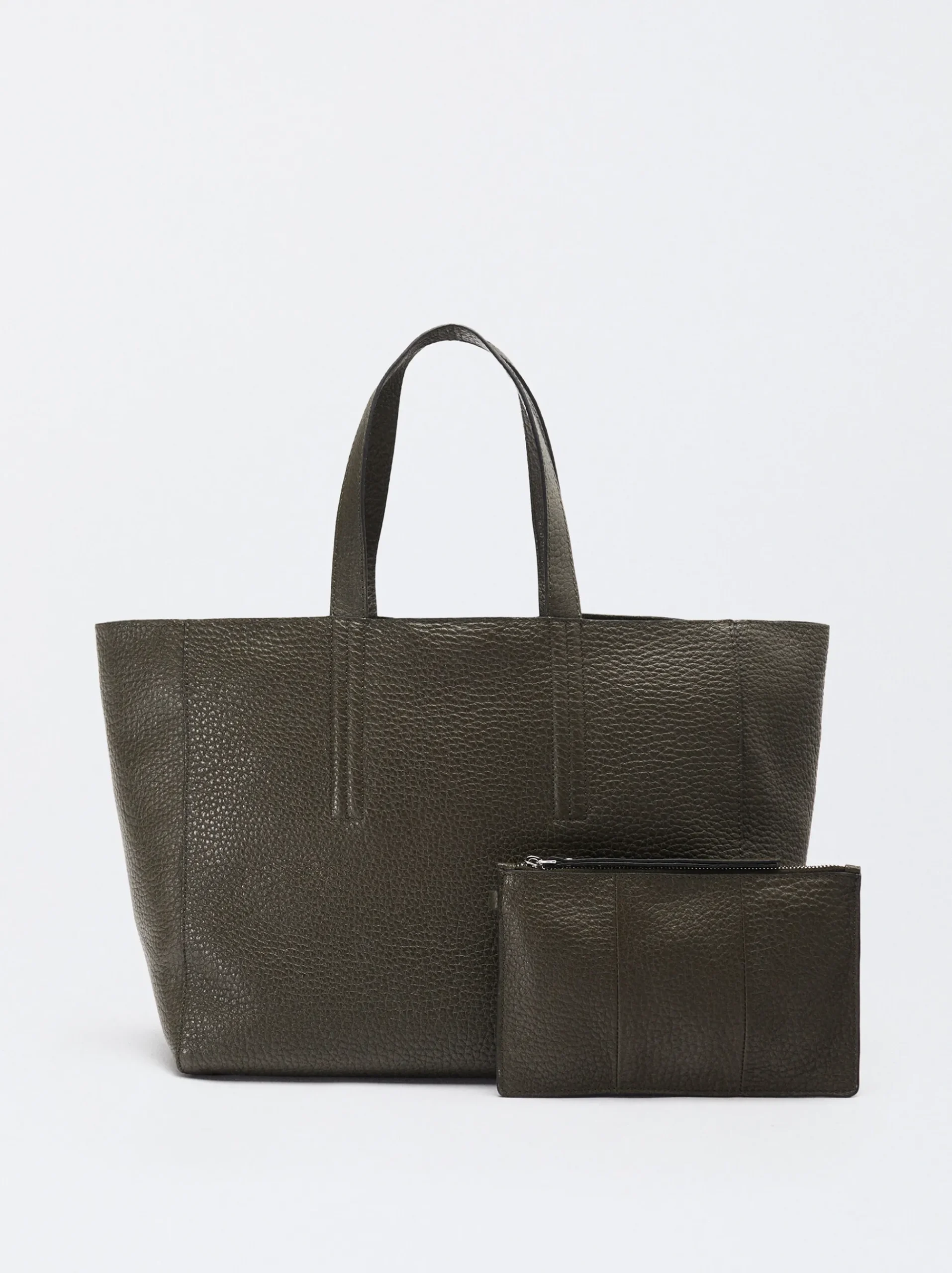 PARFOIS Basics|Set Ohrringen>Shopper-Tasche Aus Leder Khaki